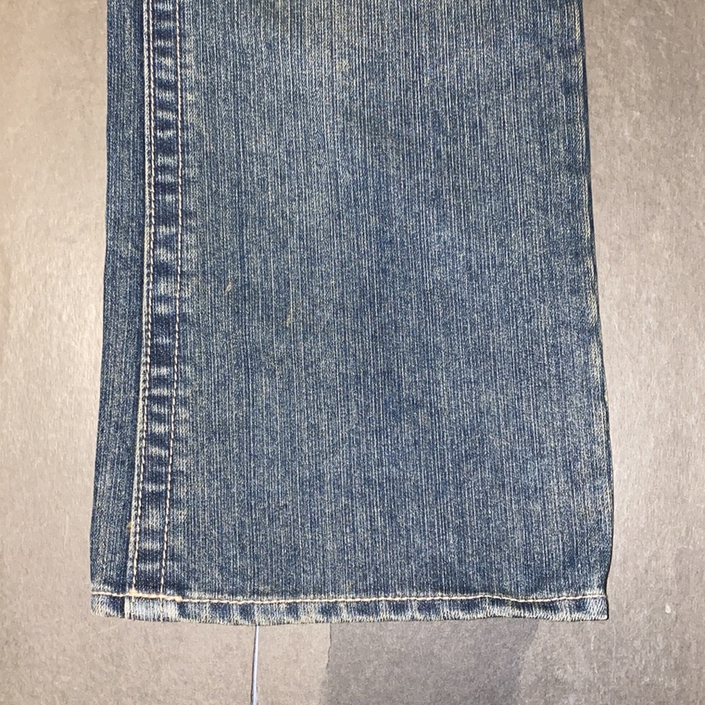 Hollywood The Jean People Size 16 Low Boot Cut Faded Denim Jeans - Picture 13 of 14